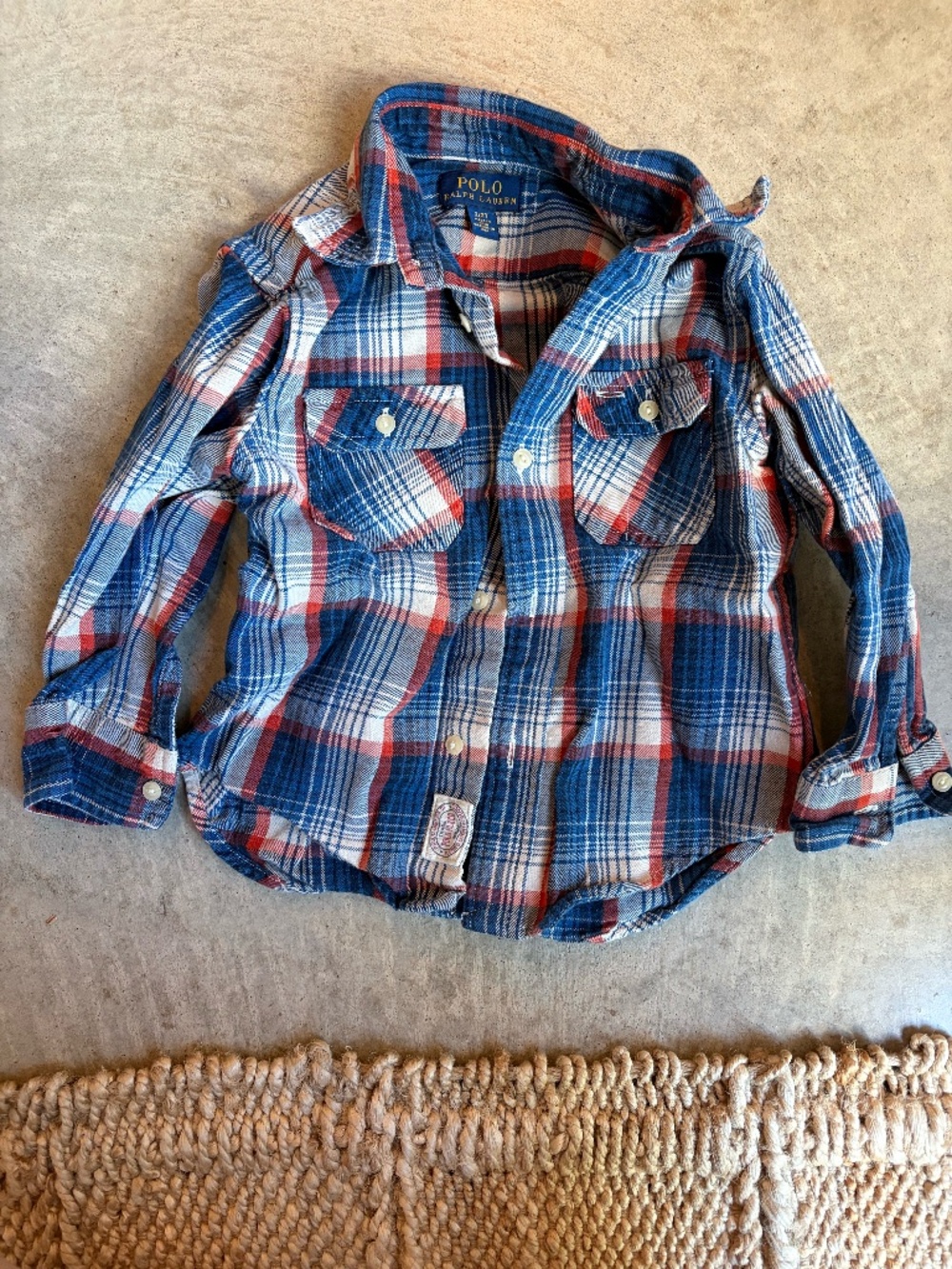 Ralph Lauren Blue Red Plaid Flannel Shirt 2T